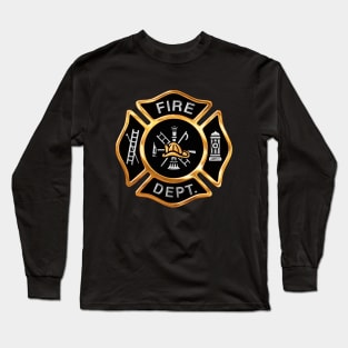 Fire Department Gold Badge Long Sleeve T-Shirt